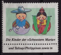 INDIAN Pipe Tobacco / Germany CHRISTMAS Charity Label / Cinderella / Vignette - Schwester Maria - Indianen