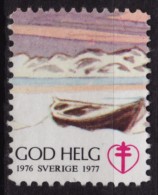 BOAT Sea Mountain / 1976 SWEDEN / Tuberculosis Charity Stamp / Label / Cinderella / Vignette - GOD HELG - Other (Sea)