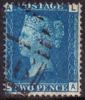 GREAT BRITAIN 1858 QV 2d BLUE PLATE 14 "AL" SG47 Used - Gebraucht