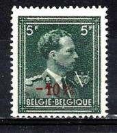 BELGIQUE 724F**  5,00f Vert Léopold III - 1946 -10%