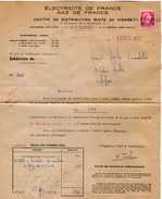 TB 2109 - Lettre - Electricité & Gaz De France Subdivision De RIVE DE GIER  OB LYON RP ARRIVE RHONE - 1921-1960: Période Moderne