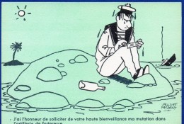 JACQUES FAIZANT  MARINE  DEMANDE DE MUTATION DANS L'ARTILLERIE CPM Signée Grd F  . / JACQUES FAIZANT - Faizant
