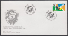 Brasil 1989, Illustratedd Cover "Football Club Vasco De Gama" W./postmark "Rio De Janerio" - Cartas & Documentos
