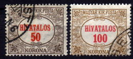 UNGARN Dienst 1922 - MiNr: 11-12  Komplett   Used - Servizio