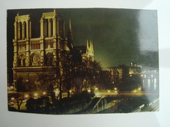 France Paris,la Nuit, La Catedral Nuestra Senora De Paris Iluminada Bo2 - Autres & Non Classés