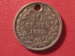 Pays-Bas - 10 Cents 1892 - Trouée 5648 - 10 Cent