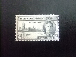 Turks And Caicos Islands 1946 ANNIVERSAIRE De La VICTOIRE GEORGE VI Yvert N º 132 * MH - Turks And Caicos