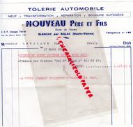 87 - BLANZAC PAR BELLAC - FACTURE NOUVEAU PERE ET FILS- TOLERIE AUTOMOBILE GARAGE-ROUTE DE NEVERS -1967 - 1950 - ...