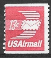 1973 13 Cents Airmail, Winged Envelope, Coil, Used - Oblitérés