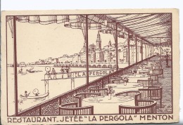 Delcampe - MENTON - 05 - Restaurant Jetée La Pergola - Cpa Non Voyagée - Imp Lucien Serre Paris - - Menton