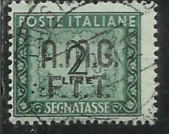 TRIESTE A 1947 1949 AMG-FTT SOPRASTAMPATO D'ITALIA ITALY OVERPRINTED SEGNATASSE TAXES TASSE LIRE 2 USATO USED OBLITERE' - Portomarken