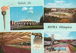 CARTOLINA: ROMA - SALUTI DA ROMA OLIMPICA - F/g - COLORI - VIAGGIATA - LEGGI - Stades & Structures Sportives