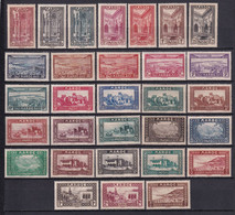 MAROC - 1933 - ANNEE COMPLETE AVEC POSTE AERIENNE - YVERT N° 128/149 + PA 34/39 * MLH - COTE = 144.5 EUR. - Nuovi