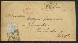 SPAIN - ESPAGNE 1880 Carta - Alfonso 25c A Francia Con Fechador Trebol Estafeta De Cambio - Briefe U. Dokumente