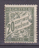 N° 31 Taxes 20 Centimes Olive: Timbre Neuf Avec Charnière Gomme D´origine - 1859-1959 Nuevos