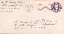 ETATS UNIS ENVELOPPE DE FORT HUACHUCA POUR ALBANY DU 12 AVRIL 1943 - 1941-60