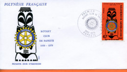 France , Polynésie Française , FDC 1979 "Rotary-club De Papeete " - Briefe U. Dokumente