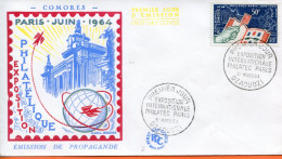 France ;Comores,FDC 1964 ; Exposition Philatélique - Covers & Documents