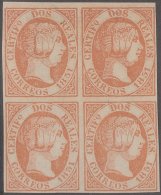 FAC-16 ESPAÑA SPAIN. SEGUI OLD FACSIMILE REPRODUCTION. ISABEL II. 1851 2r. BLOCK 4. - Proofs & Reprints