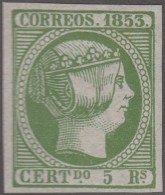 FAC-35 ESPAÑA SPAIN. SEGUI OLD FACSIMILE REPRODUCTION. ISABEL II. 1853 5r. - Proofs & Reprints