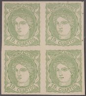 FAC-52 ESPAÑA SPAIN. SEGUI OLD FACSIMILE REPRODUCTION. ALFONSO XII. 1870. 19 ¼. BLOCK 4. - Proofs & Reprints