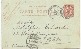 CTN44 - EP CP MOUCHON 10c OBL. SMYRNE / BALE 1/12/1904 - Gebraucht