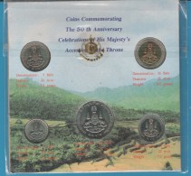 THAILAND 1-2-5-10-20 Baht 2539 (1996) 50th Anniversary - Reign Of King Rama IX IN FOLDER - Tailandia