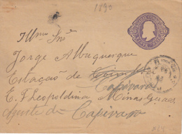 EMPEROR PEDRO II, CLOSED LETTER STATIONERY, ENTIER POSTAL, 1890, BRASIL - Storia Postale