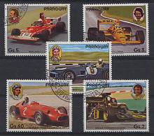 PARAGUAY 1989, AUTOMOBILES F1, 5 Valeurs, Oblitérés. R107 - Auto's