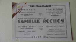 "Aux Travailleurs" Camille Rochon  Levet Cher - Visitenkarten