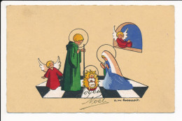 Carte Dessin Nativité   Illustrateur A. M. Bossaert  ( Recto Verso ) - Otros Ilustradores