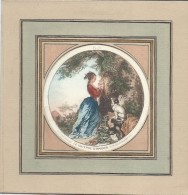 Gravure Colorisée/passe-partout / "Le Chiffre D´Amour"/H Fragonard Del/G Schlumberger Sc/  XIXéme Siécle    GRAV177 - Prints & Engravings