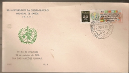 Brazil & FDC O.M.S, XX Years Of The World Health Organization, São Paulo, 1968 (872) - FDC