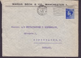 Great Britain MARIUS BECH & Co., MANCHESTER 1936 Cover Brief Denmark EDVIII. Stamp - Cartas & Documentos