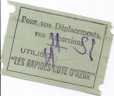 "RAPIDES COTE D'AZUR"  J955984  .1937 - Europe