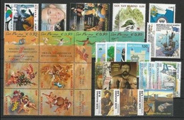 SAN MARINO - 2004 - Annata Completa - 32 Valori + 3 BF + 1 Libretto - Year Complete ** MNH/VF - Full Years