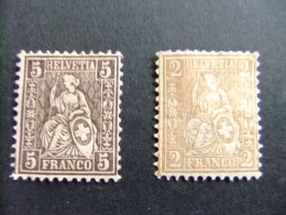 SUIZA SUISSE HELVETIA 1867  Yvert Nº 50 + 42 * MH - Nuovi