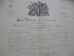 Militaria Militaire Diplôme De Grade De Sergent Compagnie De Chasseurs De Brandonvillers 1837 - Dokumente