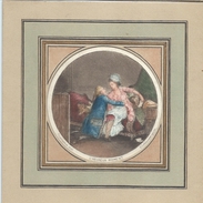 Gravure Colorisée/passe-partout/"L'heureux Moment"/T Lavrence Del/G Schlumberger Sc/ XIXéme Siécle  GRAV179 - Prints & Engravings