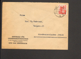 Fr.Zone Rheinl.Pf. 24 Pfg. Mi.Nr.8 Auf Fernbrief Aus Bad Kreuznach Von 1948 Mit Einkreis-Stegstempel Lederwarenindustrie - Sonstige & Ohne Zuordnung