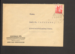 Fr.Zone Rheinl.Pf. 24 Pfg. Mi.Nr.8 Auf Fernbrief Aus Bad Kreuznach Von 1948 Mit Einkreis-Stegstempel Lederwarenindustrie - Autres & Non Classés