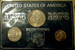 BICENTENNIAL COINAGE 1776 - 1976 1/4, 1/2, 1 Dollar - Set De 3 Pièces - Mint Sets