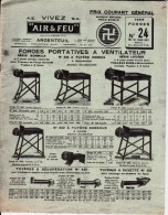 CATALOGUE "AIR ET FEU"marque Déposée"CROIX BASQUE"-1932-tarifs N°24-envoi Gratuit - Matériel Et Accessoires