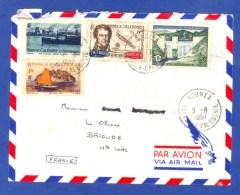 NOUVELLE CALEDONIE - 1957 - LETTRE NOUMEA - CACHETS Sur TIMBRES N° 265, 271, 282, 287. - Covers & Documents