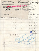 87 - ST JUNIEN -SAINT JUNIEN - FACTURE EMMANUEL GAUDY - FABRIQUE DE PAPIERS -IMPRIMERIE CARTONNERIE- PAPETERIE-1930 - Druck & Papierwaren