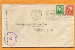 New Zealand 1942 Censored Cover Mailed To USA - Brieven En Documenten