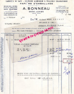 87 - ST -SAINT JUNIEN- FACTURE A. BONNEAU - FABRIQUE PAPIERS SACS - PAPETERIE -1962 - 1950 - ...