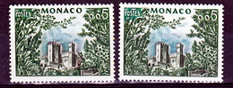 Monaco  538  Variété Monaco En Vert Postes Sur Fond Vert Et  Bleu Palais Princier  Neuf ** TB MNH Sin Charnela - Variedades Y Curiosidades