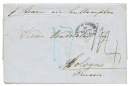 URUGUAY : 1861 SEEBRIEF PER ENGLAND AACHEN On Reverse Of Entire Cletter From MONTEVIDEO To COLOGNE (GERMANY). Vf. - Uruguay