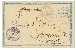 1900 KAIS.DEUTSCHE MARINE SCHIFFSPOST YOKOHAMA On Military Card From YOKOHAMA To GERMANY. Vvf. - Autres & Non Classés